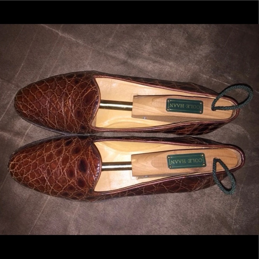 Cole Haan genuine real alligator loafers